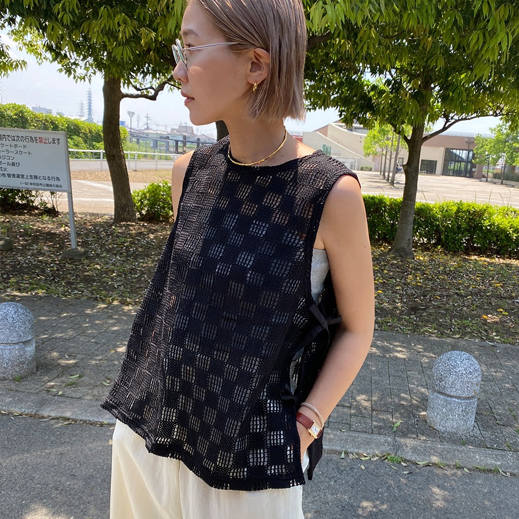 viva net side ribbon vest | ファッション通販サイト NUGU