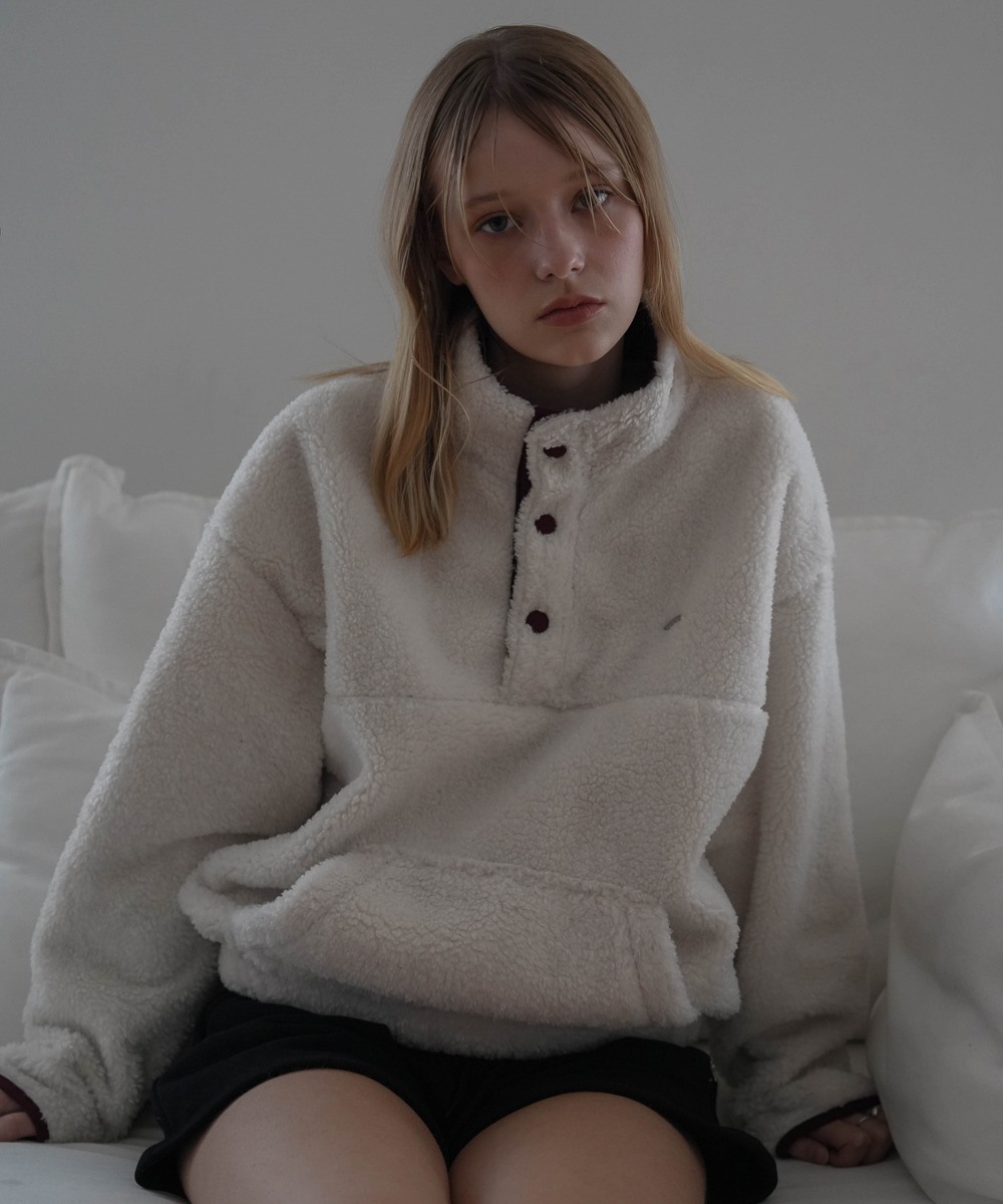 Shearling Half Zip-up [Ivory]