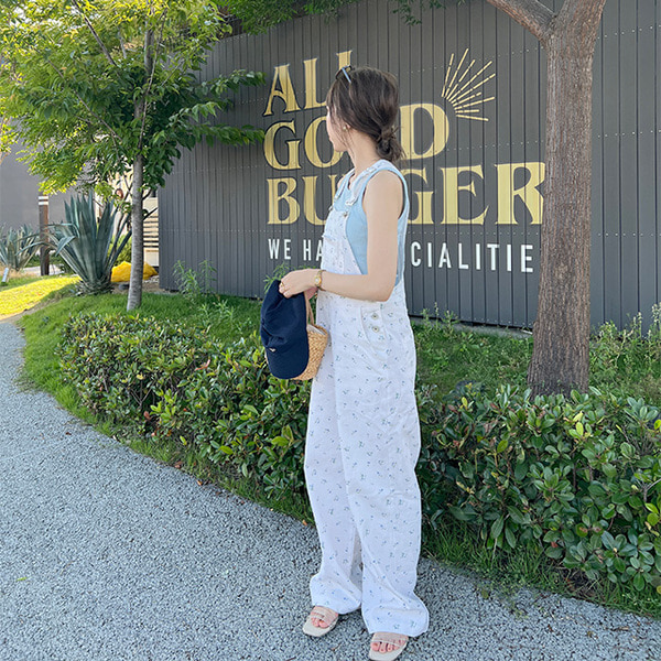 フラワーパターンオーバーオール | ファッション通販サイト NUGU