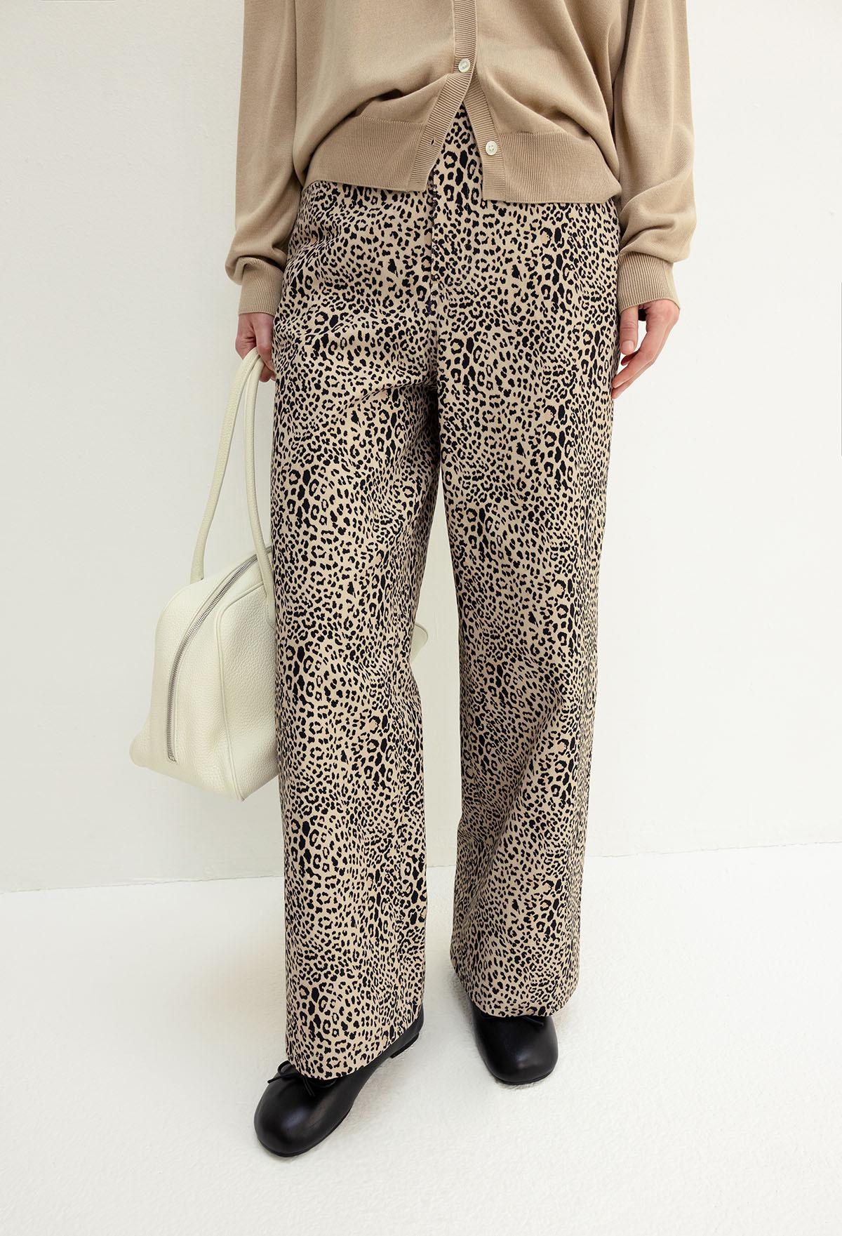 Leopard Cotton Pants Brown | ファッション通販サイト NUGU
