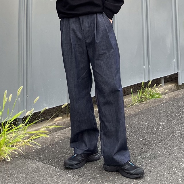 デニム2タック入りワイドパンツ | ファッション通販サイト NUGU