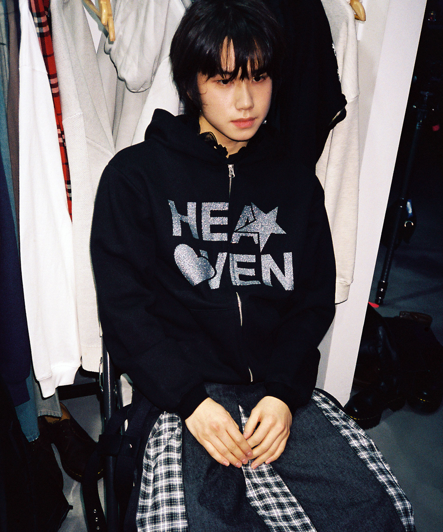 HEAVEN HOODIE ZIP UP_BLACK(NG2FSUM481A) | ファッション通販サイト NUGU