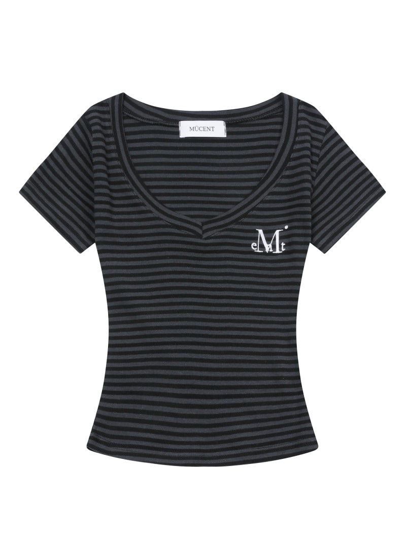 EMMA V-NECK STRIPE HALF T