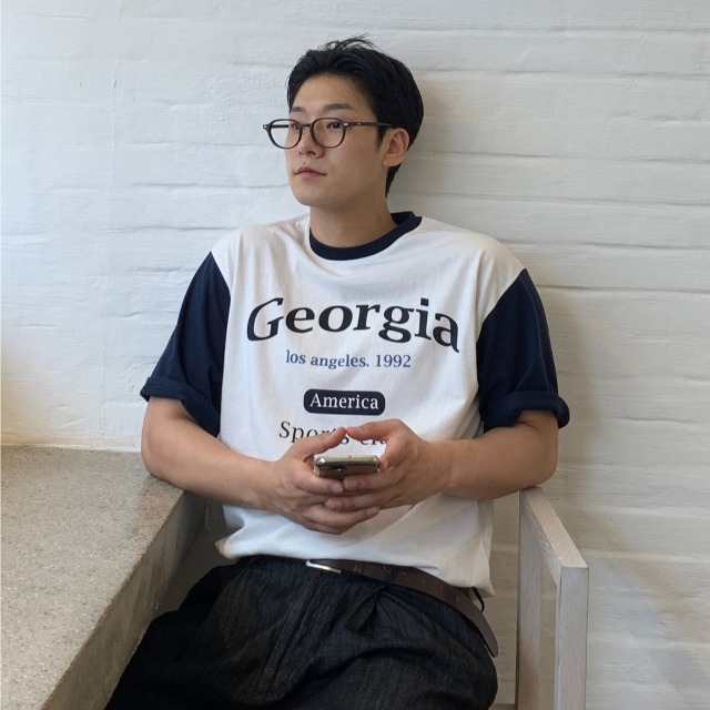 配色ショート半袖Ｔシャツ(3color)