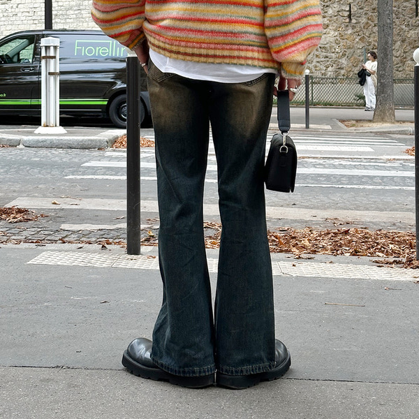 サンドウォッシュブーツカットデニムパンツ | ファッション通販