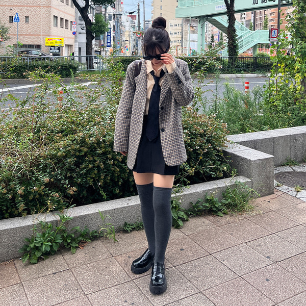 ベーシックチェックシングルジャケット | ファッション通販
