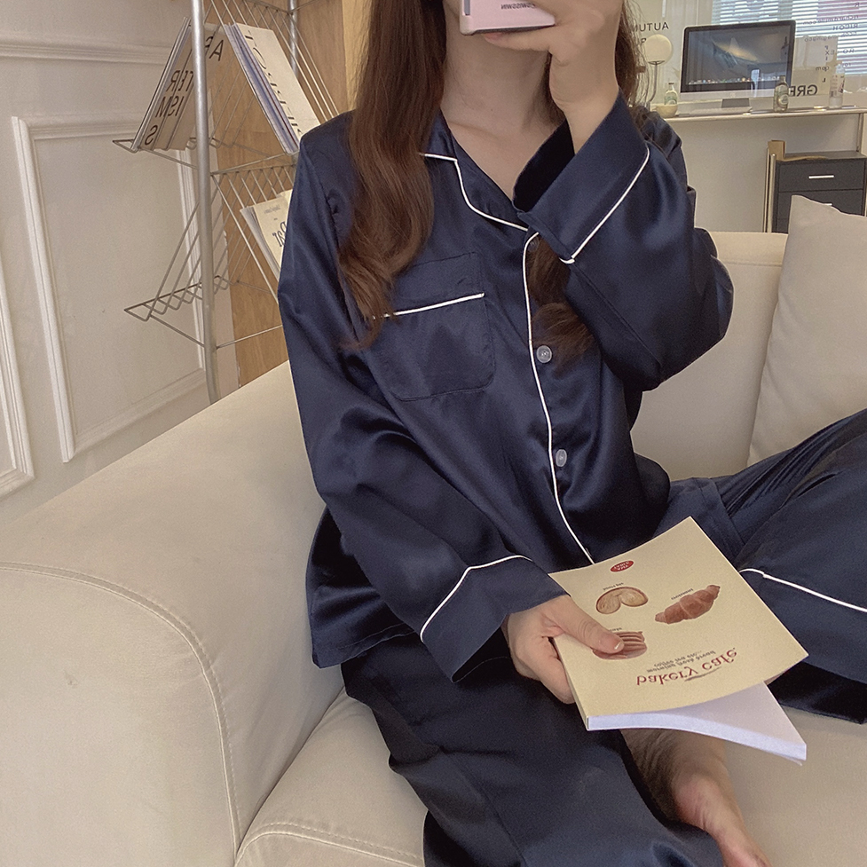 [4color]シルキー長袖パジャマセット