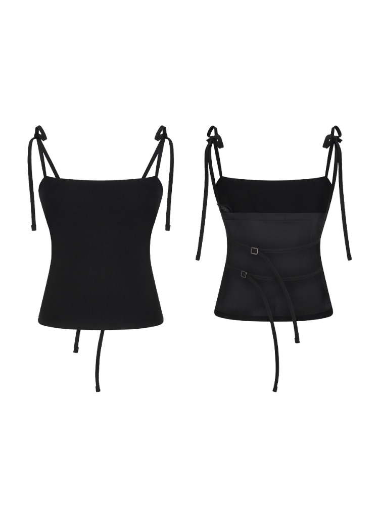[mnem] layering open-back bustier (black)