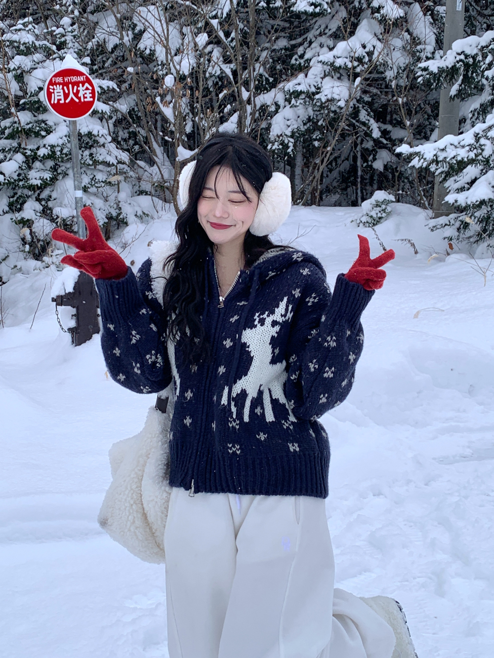 original]ノルディック柄ニットパーカー | ファッション通販