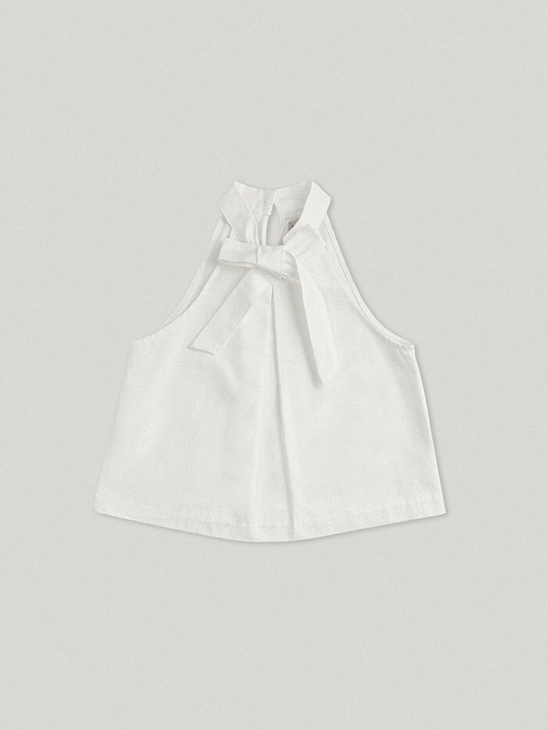 Souissi Bow Tie Top Ivory