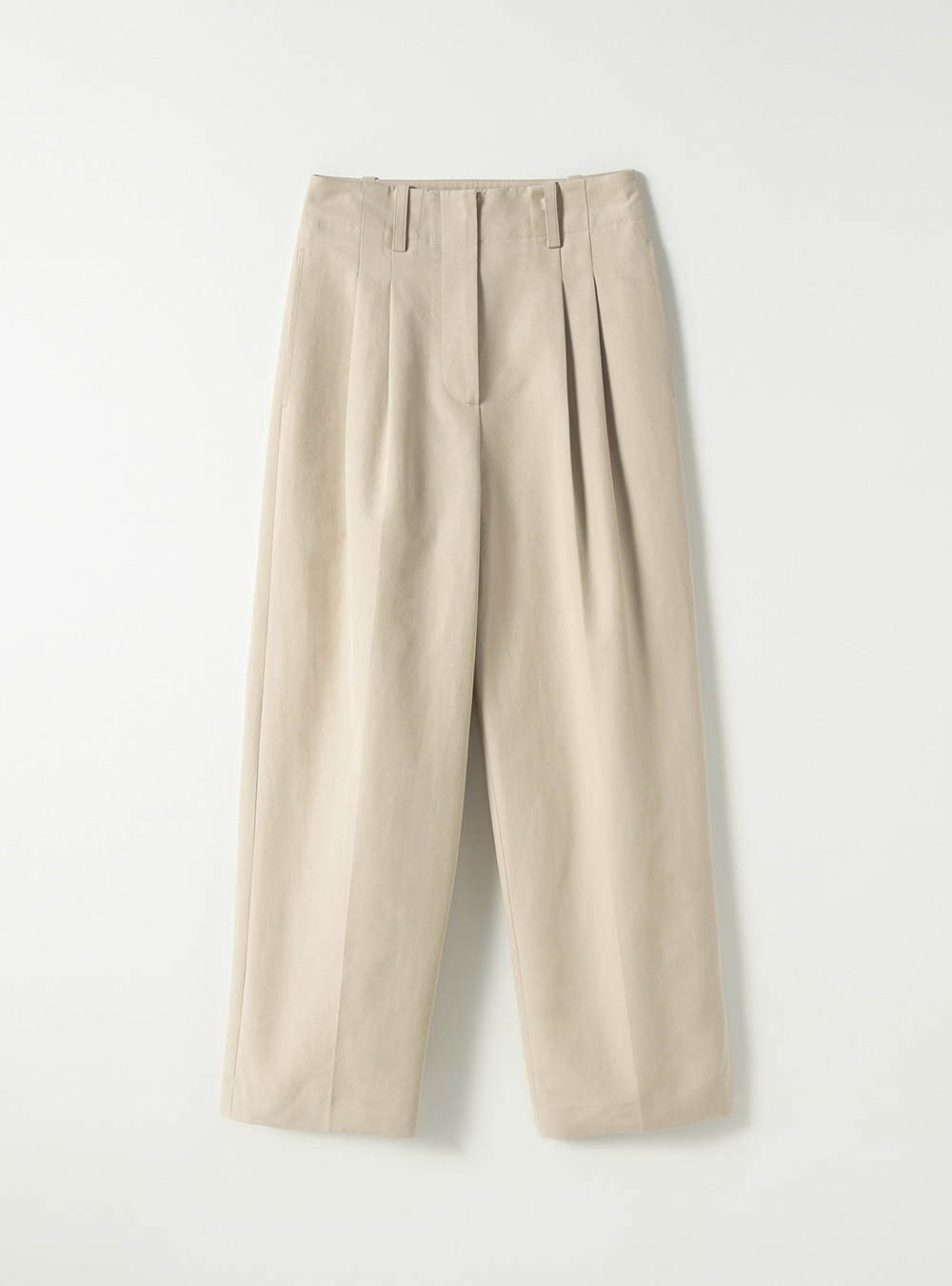 Sandy Cotton Two-Tuck Pants (Ivory) | ファッション通販サイト NUGU