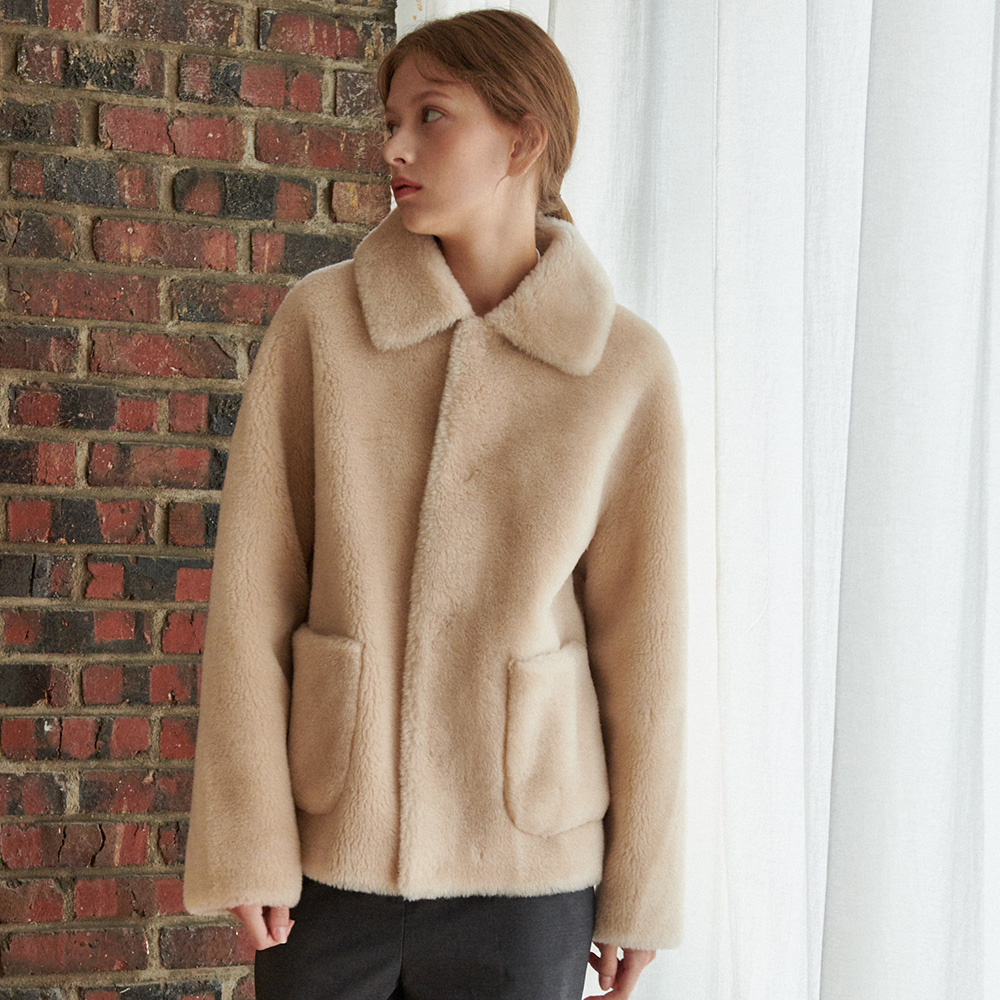 Real wool daily jacket [Beige]