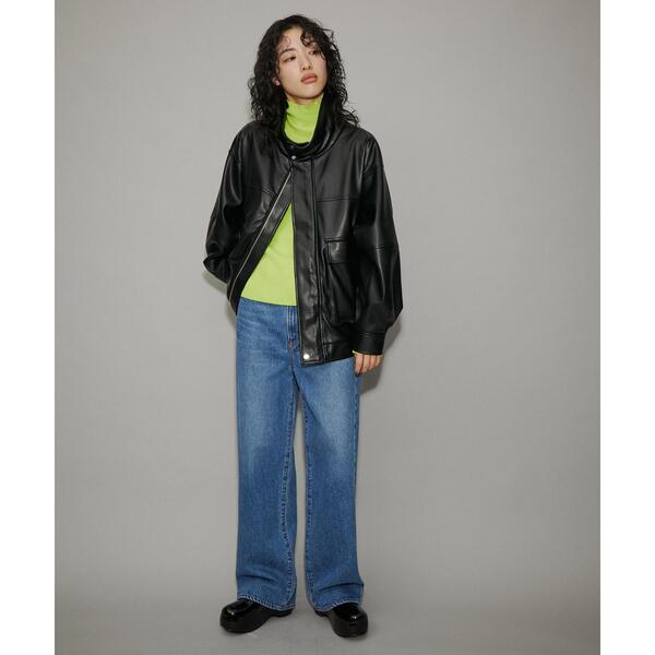 スタンドネックフェイクレザージャケット | ファッション通販サイト NUGU