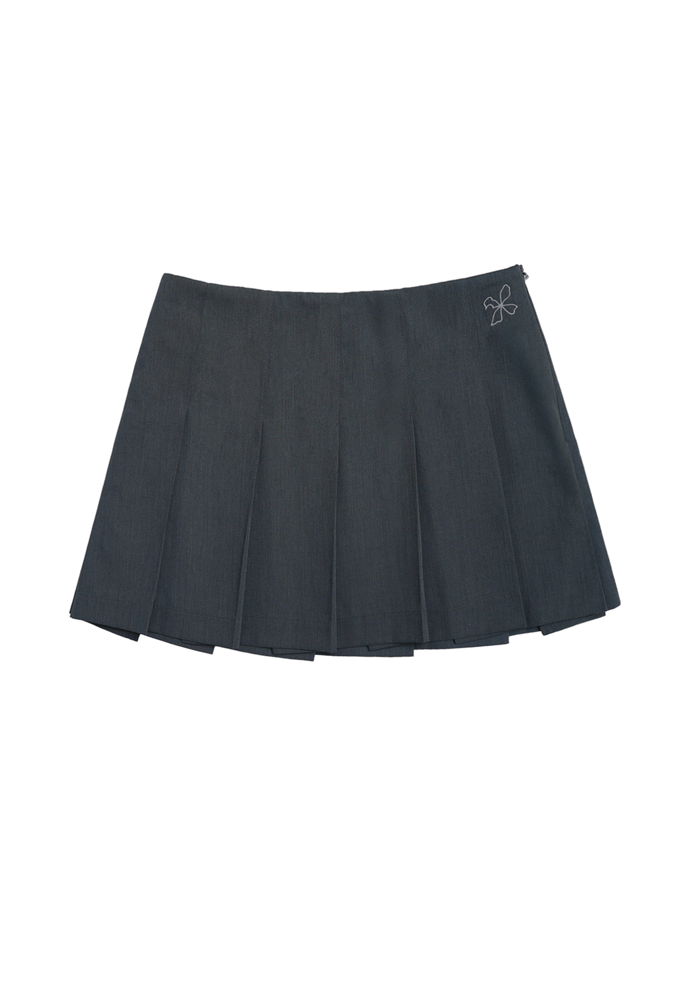 PLEATED MINI SKIRT GRAY