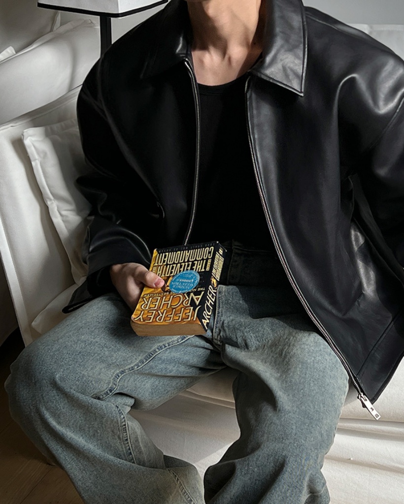 2WAYベーシックカラーレザージャケット