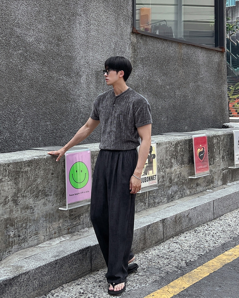 冷感リネンウエストゴムパンツ