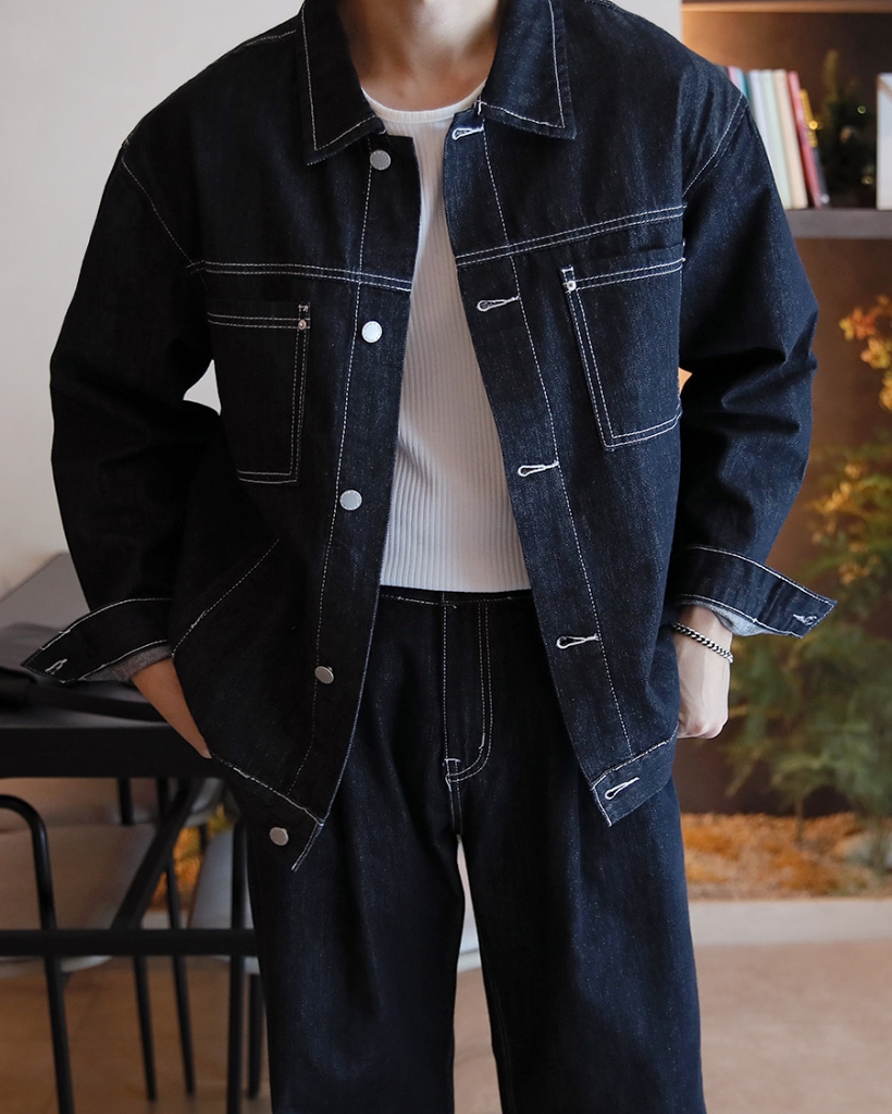 ♥️新品タグ付き　 TO BE CHICノーカラーデニムジャケット42ネイビ… ♥️新品タグ付き TO BE CHICノーカラーデニムジャケット42