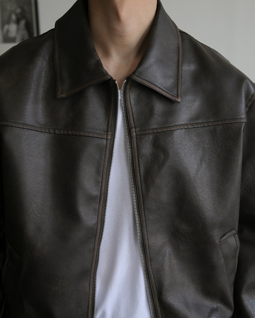 SOMAR レザージャケット LIUGOO ZERO WASTE 本革 ダブルライダースジャケット メンズ