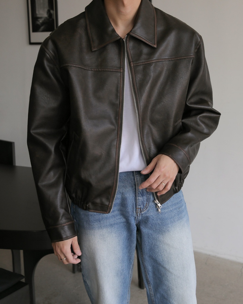 ジャケット・アウター unused ram leather jk 定価14 7万 wjk spanish ramb leather rib truck jkt S 黒 スペイン