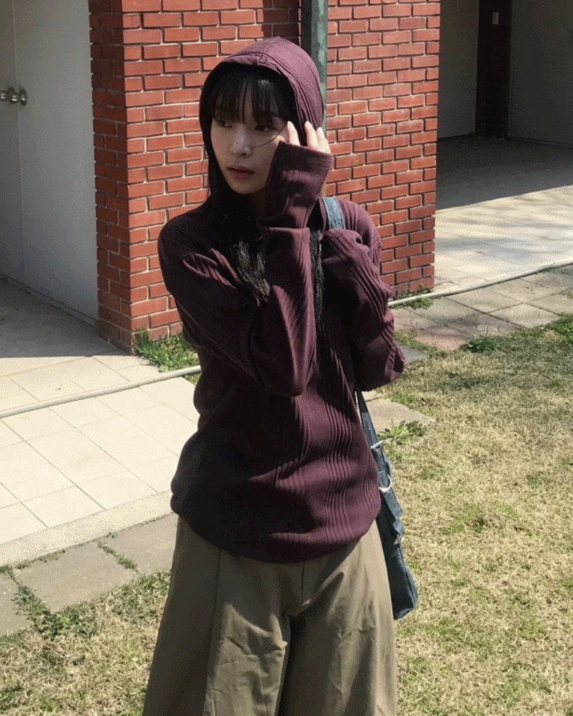 ヘンリーネックニットフードパーカー | ファッション通販サイト NUGU