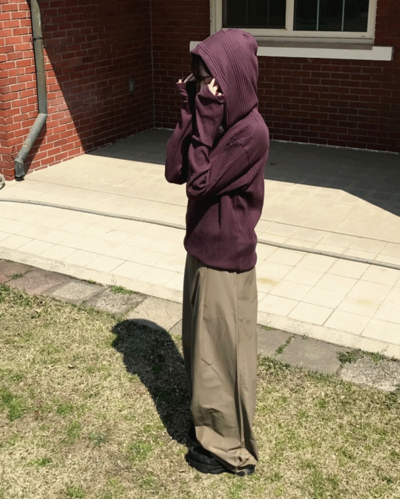 ヘンリーネックニットフードパーカー | ファッション通販サイト NUGU