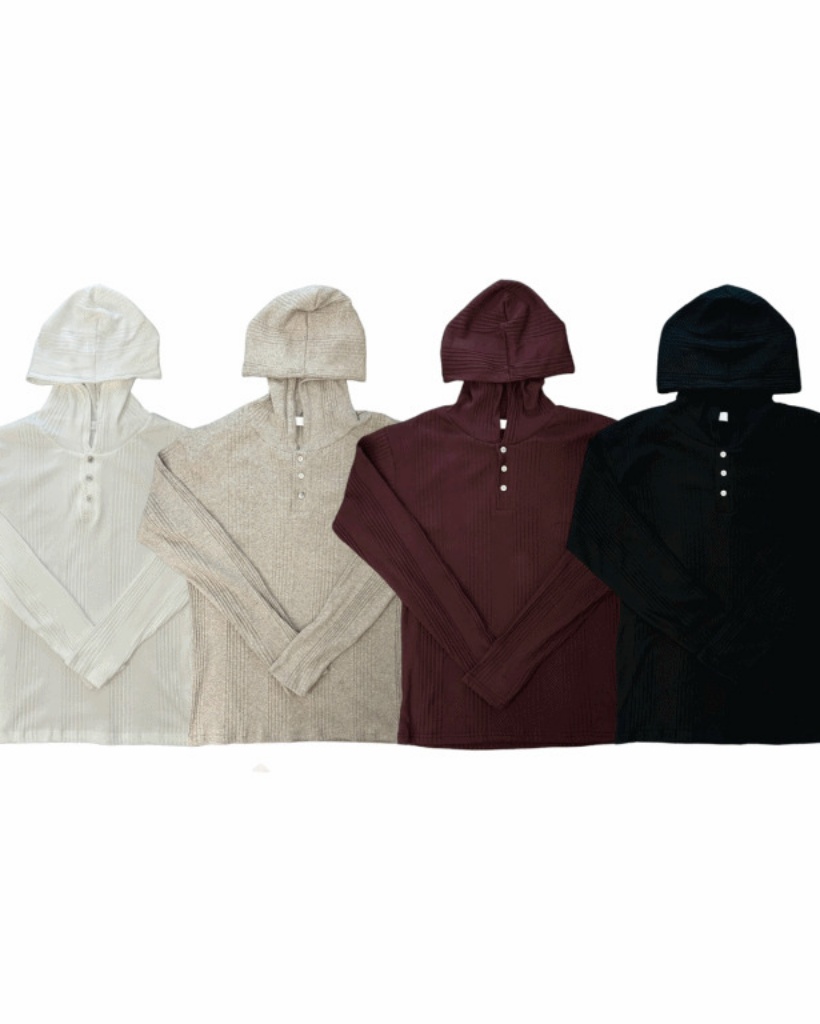 ヘンリーネックニットフードパーカー | ファッション通販サイト NUGU