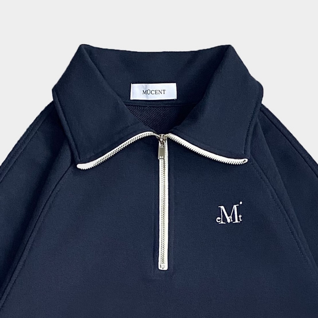MUCENT SIGNATURE HALF ZIP-UP NECK MTM DEEP NAVY (WOMAN