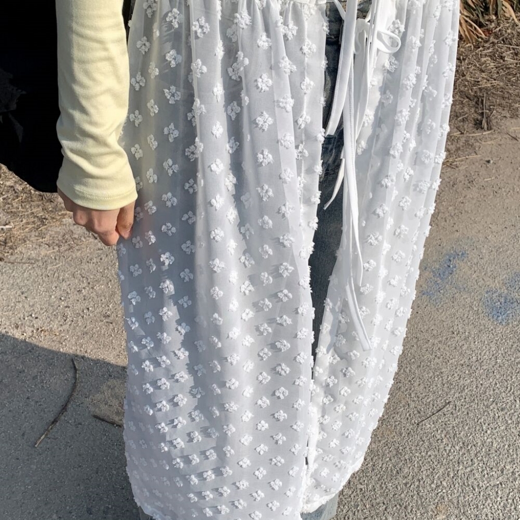 シースルーリボンノースリーブビスチェロングワンピース2color