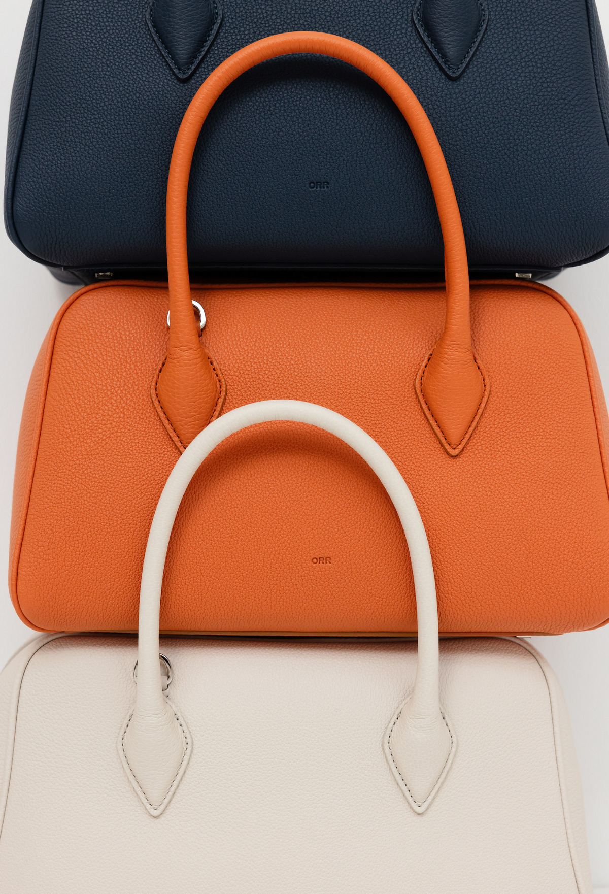 nugu ORR オレンジ レザー ハンドバッグ