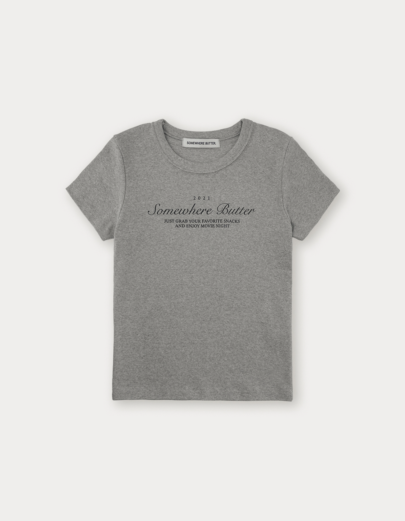 Snack Logo Crop Top - Grey