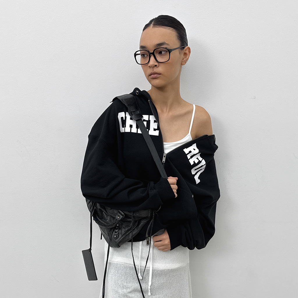 [original] アイレット プリント フード ジップアップ