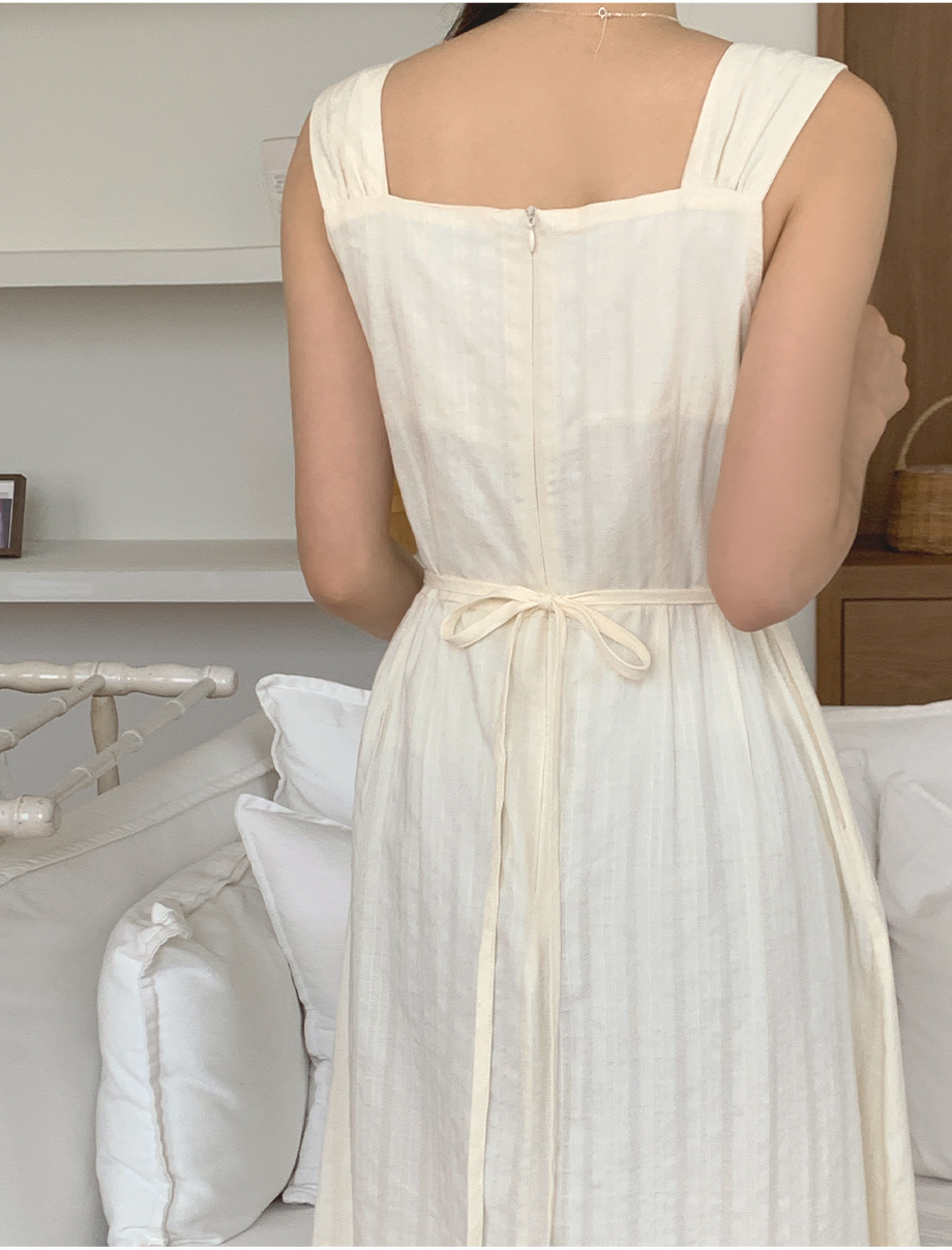 オケージョン】リボンストラップノースリーブロングドレス