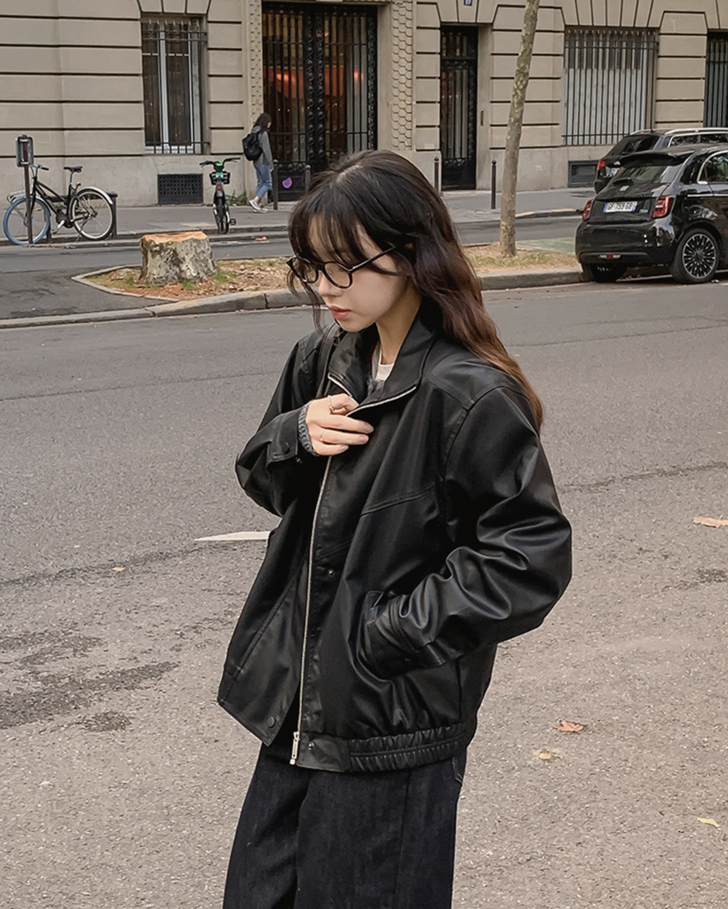 スリットオーバーサイズレザージャケット | ファッション通販サイト NUGU