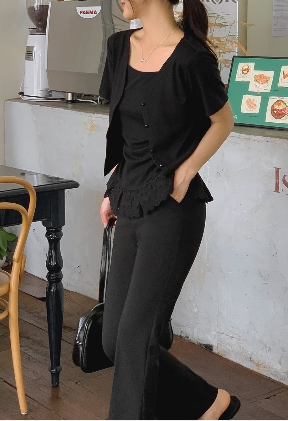 レースキャミソール＆カーディガンツーピースセット