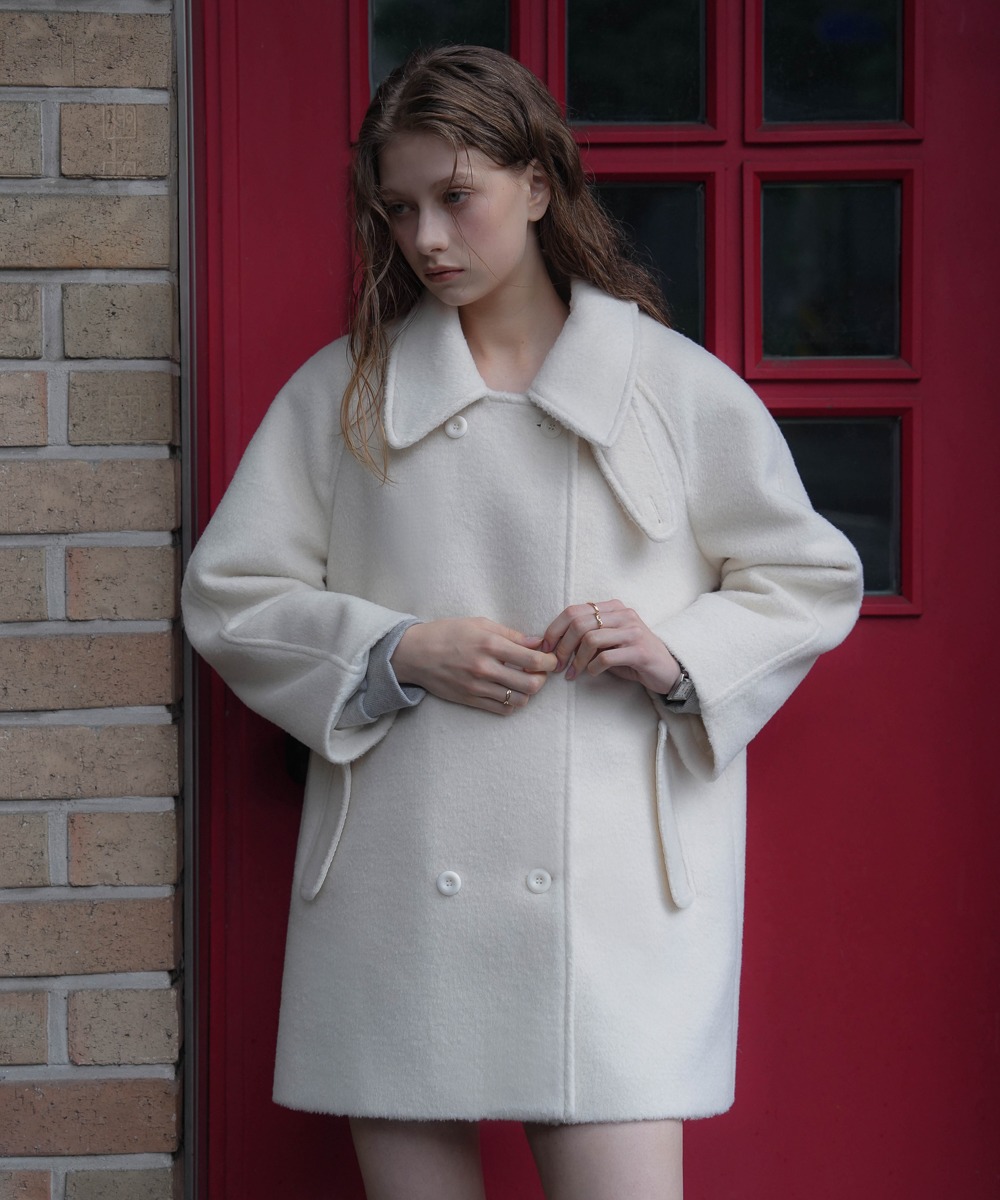 Wool Double Half Coat [Ivory]