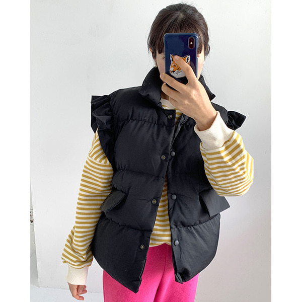 フリルショルダーダウンベスト | ファッション通販サイト NUGU