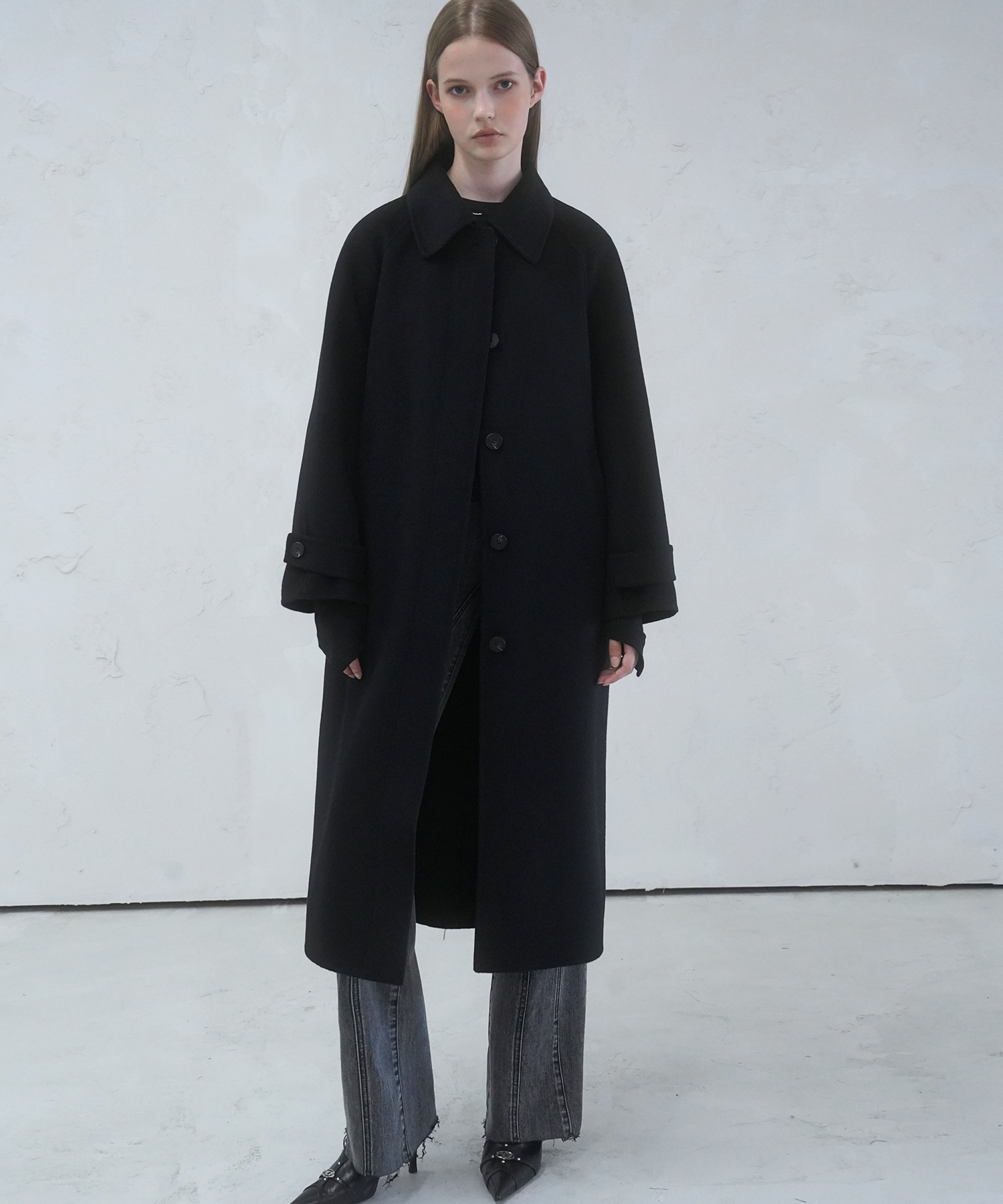 Louvre Handmade Wool Coat BLACK