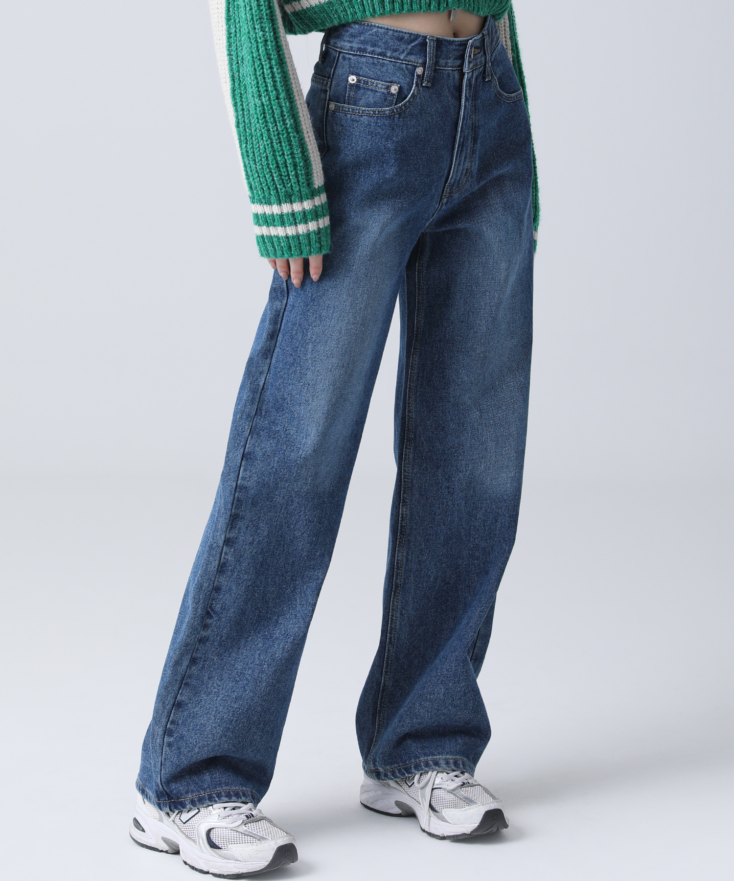 STRAIGHT WIDE DENIM PANTS - 6COL