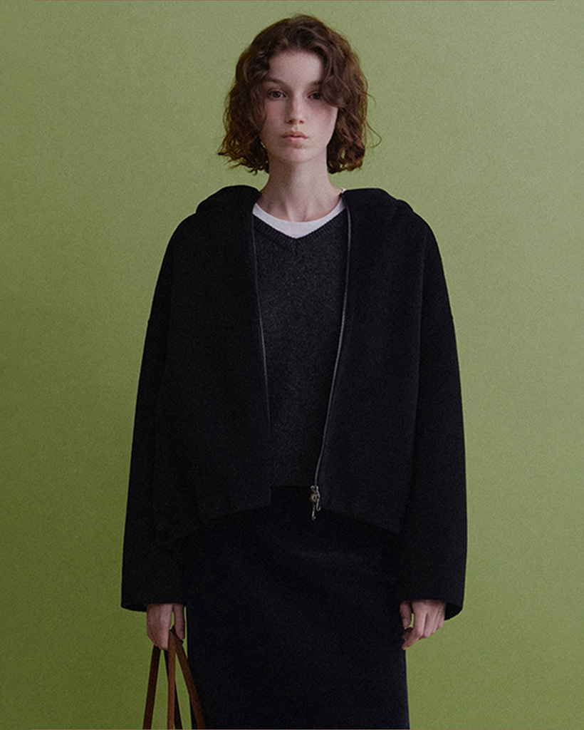 Blum Handmade Wool Half Coat (Black)