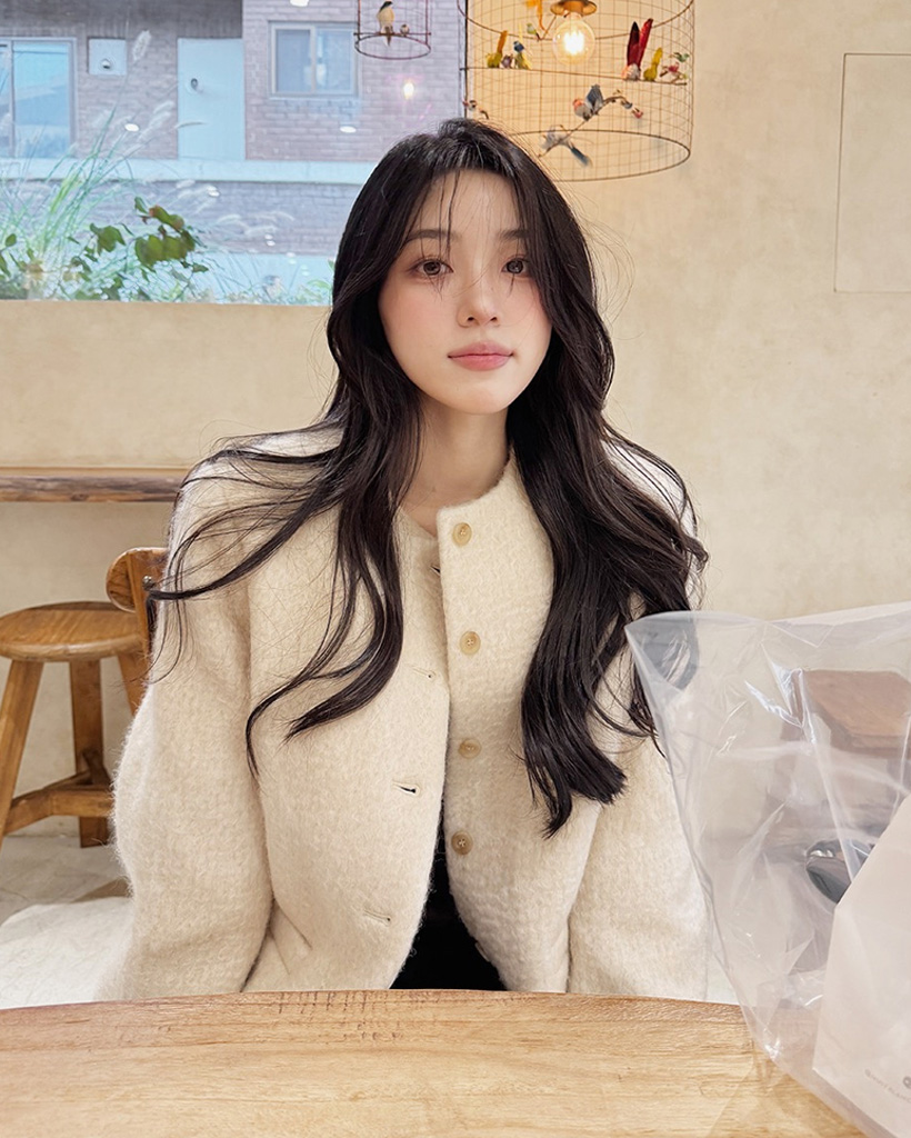 ヘアリーノーカラーハーフコート