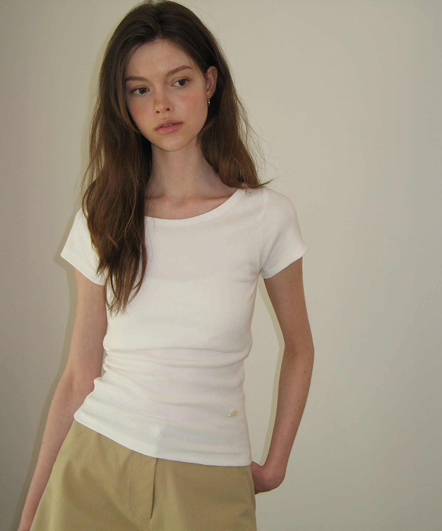 Boat neck Pendant Top - Ivory