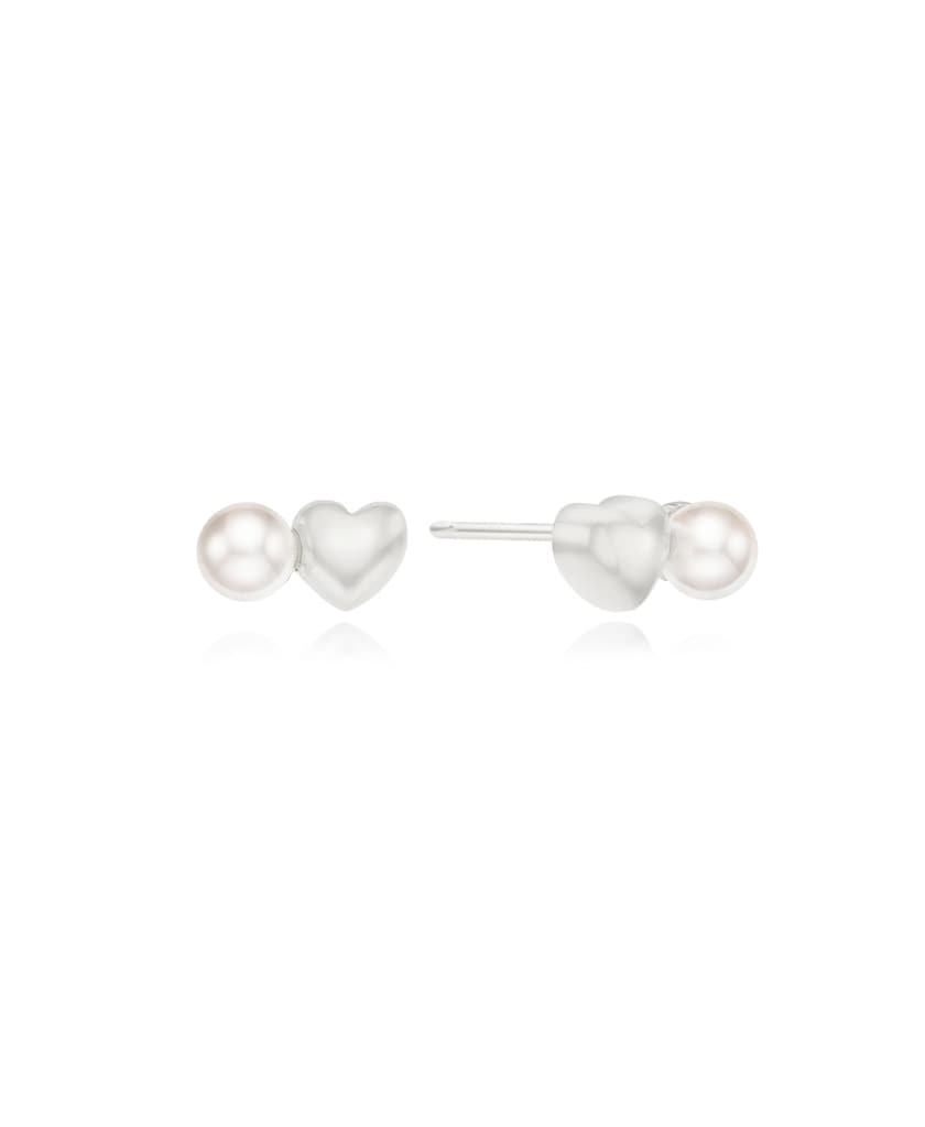 buddy heart pearl earring