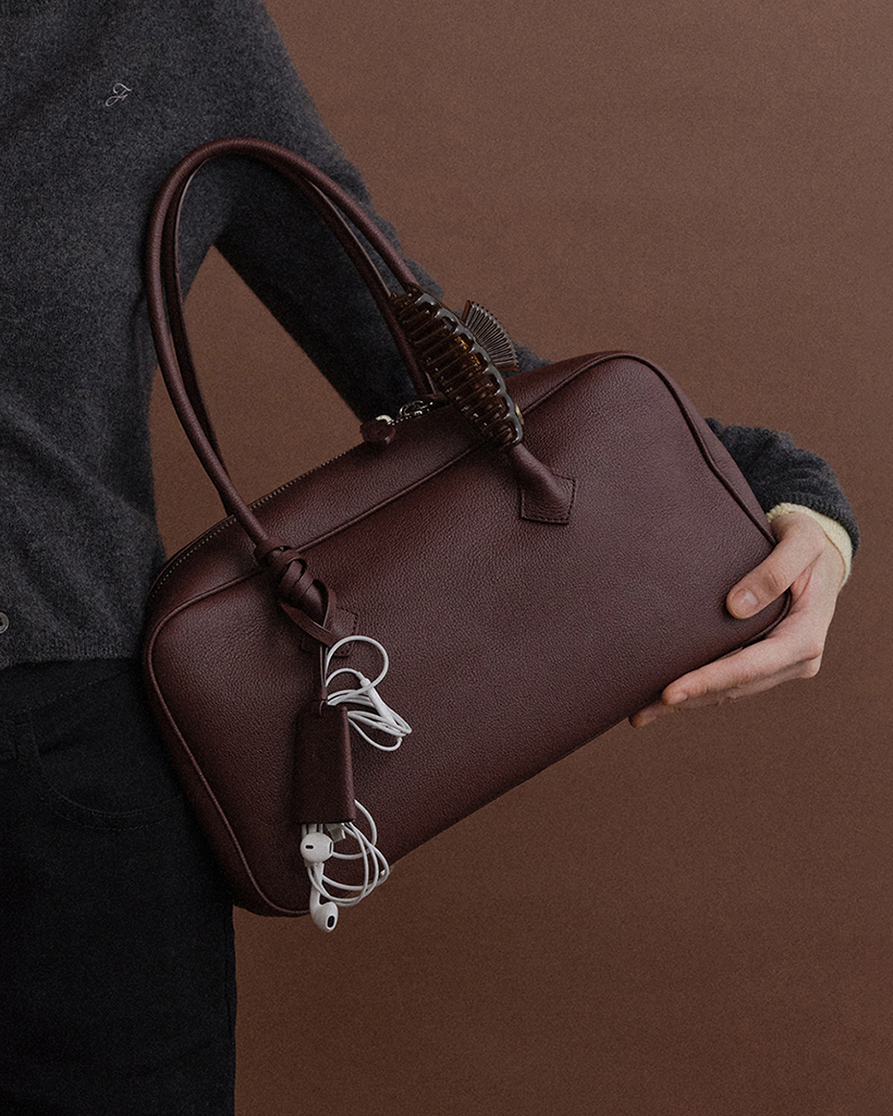 Iann Leather Tote Bag (Burgundy)