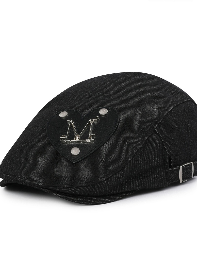 TIKI METAL LOGO HEART PATCH DENIM HUNTING CAP UNISEX