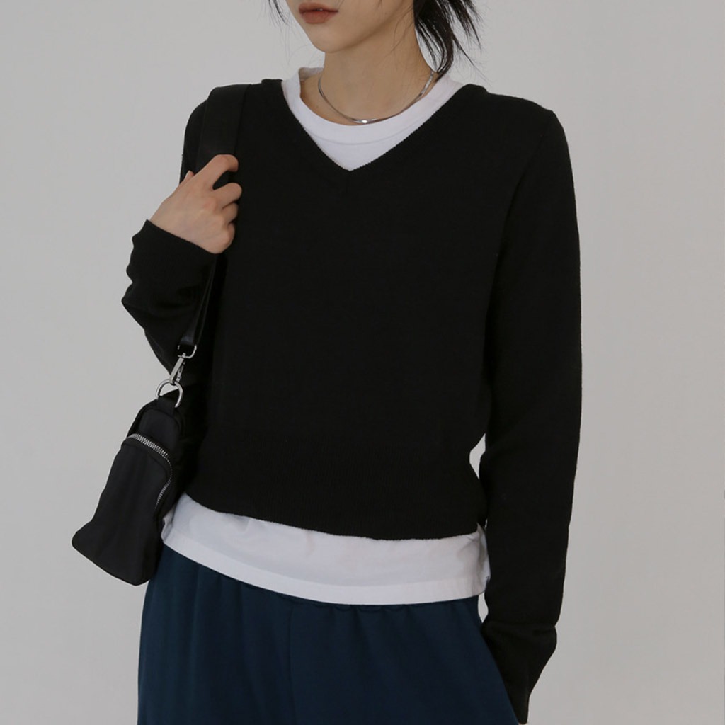 V-Neck Knit Top | ファッション通販サイト NUGU