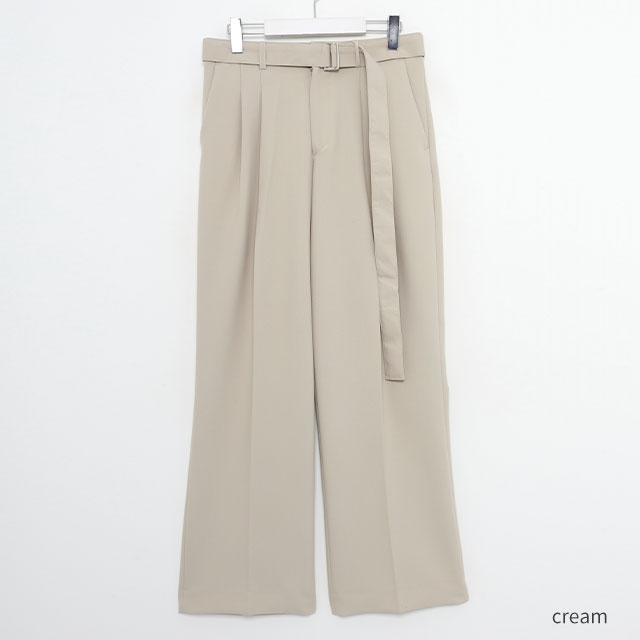 romogrey belt two pintuck slacks | ファッション通販サイト NUGU