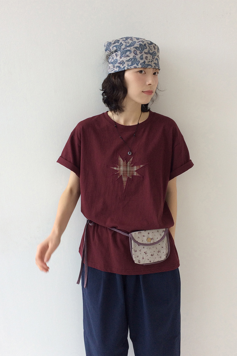 チェックスター半袖Tシャツ