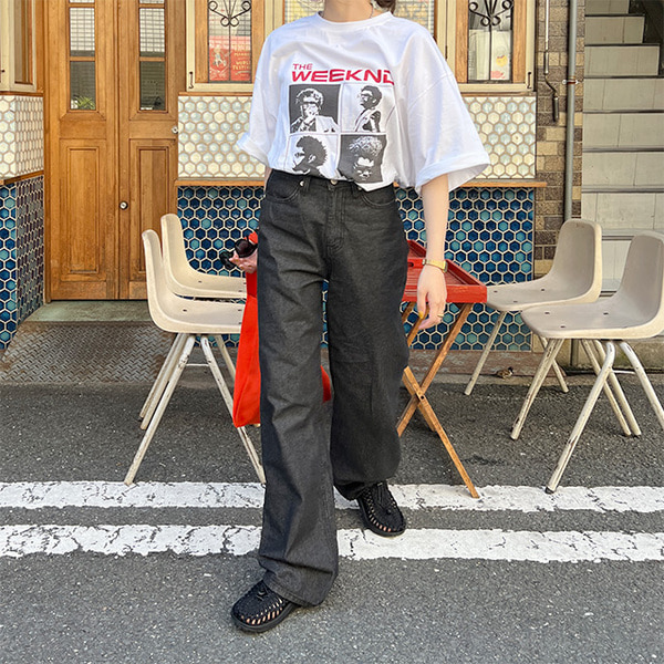 国産リネン100% ワイドパンツ　ブラック　服作り40年の田舎町仕立屋 ワイドリネンブラックデニムパンツ | ファッション通販サイト NUGU