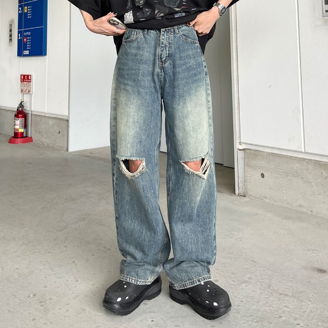 【WV PROJECT】送料・関税込★ダティンウォッシングデニムパンツ WV PROJECT(ダブリューブイプロジェクト) デニム・ジーパン