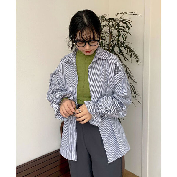 ニットカフスストライプシャツ FREAK'S STORE（フリークスストア）の「ビッグカフス マルチ